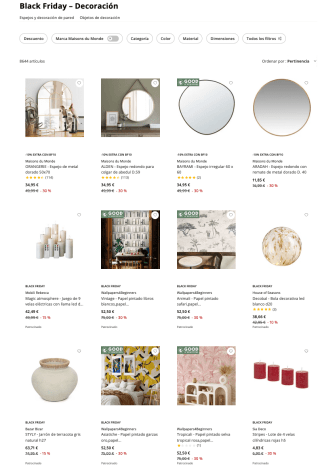 Black Friday Código 10% Descuento extra Muebles y decoración en Maisons du Monde