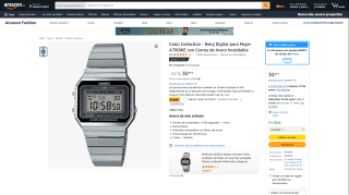 Casio A700WE con Correa de Acero Inoxidable por 30,57€