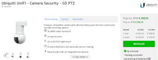 Ubiquiti UniFi Protect G5 PTZ beveiligingscamera voor €308,95 bij HardwareWebwinkel