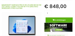Microsoft Surface Pro 8 voor €848 bij Sicomputers