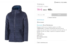 Chaqueta con capucha Ternua Torbay para Hombre por 63.2€
