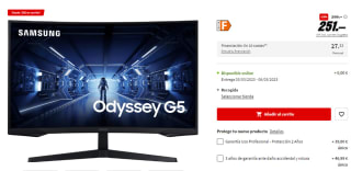 Monitor gaming Samsung Odyssey G5 32" por 226€