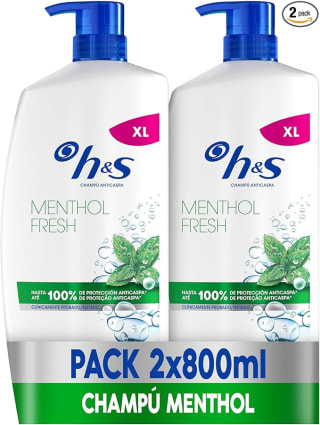 H&S Menthol Fresh Champú Anticaspa 2X800ml por 14,24€