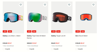 Tot 40% korting op skibrillen/goggles bij Bever