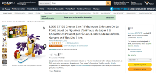 Lego 31125 Creator 3 en 1 Fabuleuses Créatures De La Forêt à 8,91€
