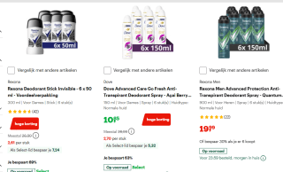 Diverse Deodorant producten met hoge korting met Bol select