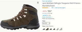 Jack Wolfskin wandelschoenen dames of heren voor €55,98 bij Amazon