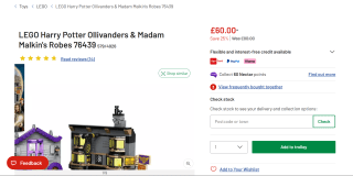 LEGO Harry Potter Ollivanders & Madam Malkin's Robes 76439 - £60