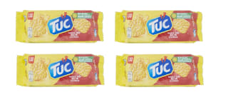 4 Paquetes de TUC Crackers salados con sabor a bacon paquete 100 g por 2.88€