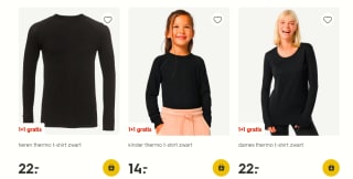 1+1 gratis op alle thermokleding bij de HEMA