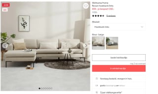 Wehkamp Home Rowan hoekbank links of rechts voor €899