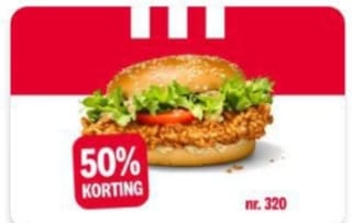 50% korting op burgers bij KFC