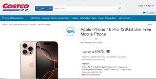 iPhone 16 Pro 128GB - £979.99