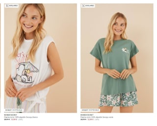 Recopilación pijamas cortos de mujer por 11,69€ desde Women's secret