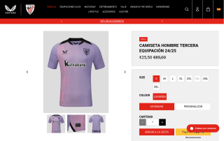 Athletic Club Bilbao Camiseta Tercera Equipación 24/25 por 25,50€