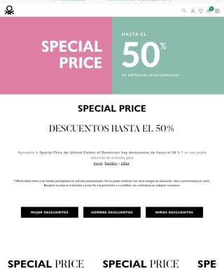 Hasta -50% de Descuento en Benetton.
