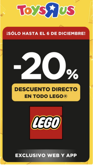 Descuento 20% Juguetes LEGO en Toysrus