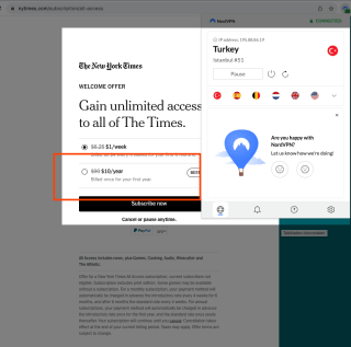 TheNewYorkTimes voor 10 dollar per jaar
