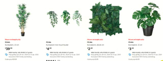 3+1 gratis op IKEA Kunstplanten