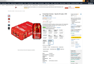 Cruzcampo Cerveza Caja de 24 Latas x 330 ml a solo 8,17€