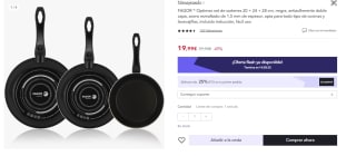 Sartenes FAGOR OPTIMAX NEGRO antiadherente 20 + 24 + 28 cm por 14.99€