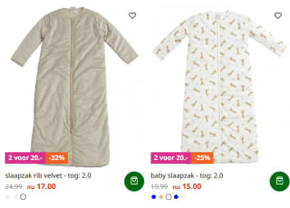 2 baby slaapzakken voor €20 bij terStal