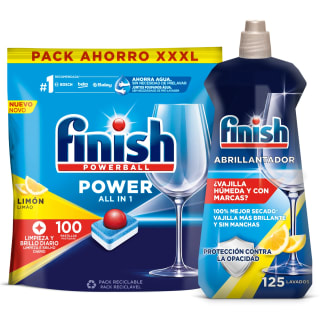 Pack 100 pastillas + abrillantador + Sal 4kg + ambientador Limón + limpiamáquinas por 13,50€