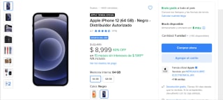 Apple iPhone 12 (64 GB) por $8,999 en Mercado Libre