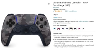 PlayStation 5, DualSense Wireless Grey camouflage voor €49,99 bij Amazon.fr