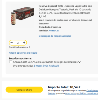 20 latas Reserva Especial 1906 Cerveza Lager Extra 33cl por 10,54€