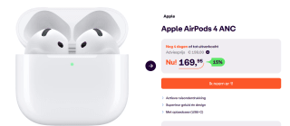 Apple AirPods 4 met actieve Noise Cancelling voor €169,95 bij Ibood