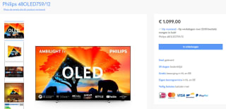 Philips 48OLED759/12 - Televisie - OLED - Smart TV - Ultra HD - 4K voor €1099 bij El-Vidas