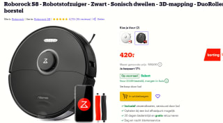 Roborock Robotstofzuiger S8 Sonic Black voor €420 bij Bol.com