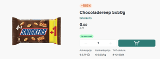 Gratis Snickers bij je bestelling bij Foodello