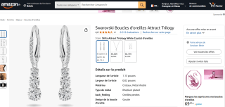 Boucles d'oreilles Swarovski Attract Trilogy à 82,72€