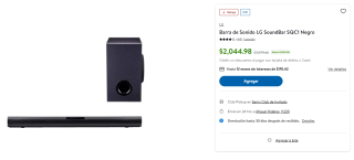 Barra de Sonido LG SoundBar SQC1 por $2,045 | Descuento Sam's Club