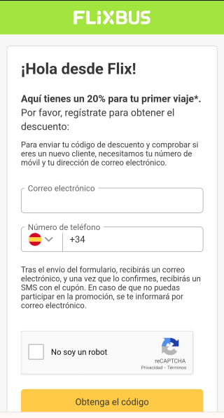 20% para nuevos usuarios en Flixbus