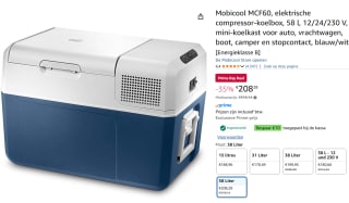 Mobicool MCF60, elektrische compressor-koelbox, 58 l, voor €198,28 dmv code met Amazon Prime