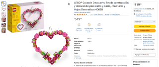 LEGO Set Corazón Decorativo por $319 | Descuento Amazon