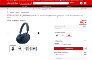 Auriculares inalámbricos Sony WH1000XM5L Cancelación ruido por 282€