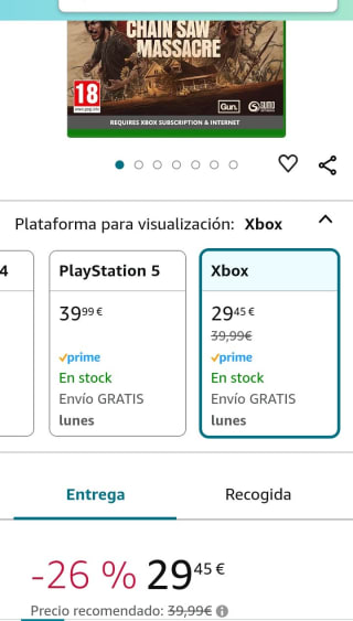 The Texas Chainsaw Massacre Xbox por 24,99€.
