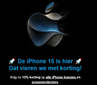 15% korting op alle iPhone hoesjes en screenprotectors bij GSMpunt