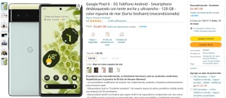 Google Pixel 6 5G 128GB Reacondicionado por $4,487 en Amazon
