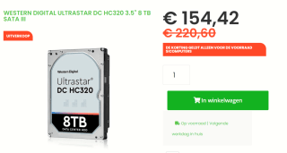 HGST Ultrastar DC HC320 SATA (4Kn, SE), 8TB voor €154,42 bij Sicomputers