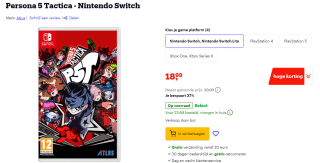 Persona 5 Tactica Nintendo Switch game voor €18,99 bij Bol