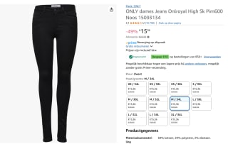 ONLY dames Jeans Onlroyal High Sk Pim600 Noos voor €15,36 bij Amazon