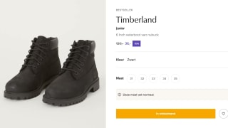 Timberland Junior 6 Inch veterboot van nubuck voor €36 bij de Bijenkorf