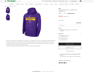 Sudadera Nike Los Angeles Lakers Spotlight por solo 34,95€