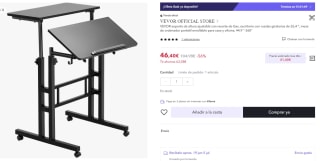 VEVOR-soporte de altura ajustable con resorte de Gas, escritorio con ruedas giratorias por 41,40€