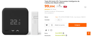 Termostato inteligente de calefacción Tado Kit inicio V3+ por 99.99€